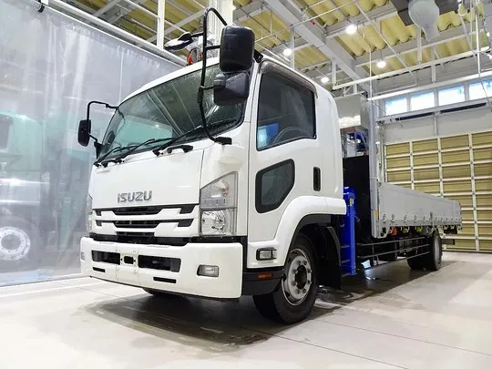 【年次点検済】フォワード 7.2t 増トン ワイドベッド付 アルミブロック タダノ5段クレーン付 260ps