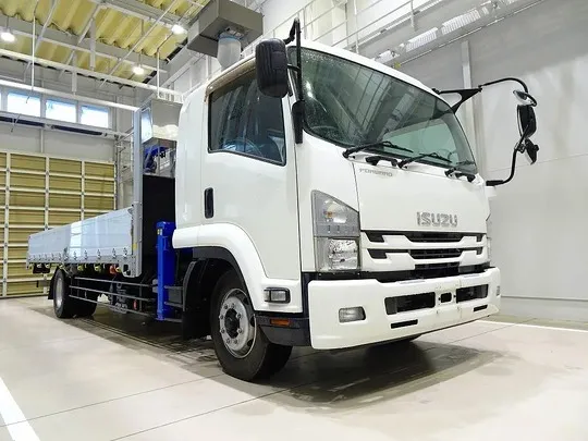 【年次点検済】フォワード 7.2t 増トン ワイドベッド付 アルミブロック タダノ5段クレーン付 260ps